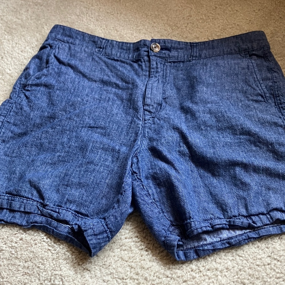 Denim chambray shorts